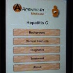 Hepatitis C AnsweresInという音声付きのiPhone用の英文C型肝炎に関する電子書籍の目次です。医師、看護師、患者さん用となっています。